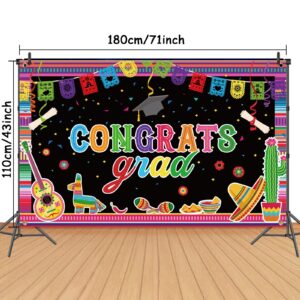 2024 Mexican Fiesta Graduation Decorations Class of 2024 Graduation Party Backdrop Mexico Graduate Banner Congrats Grad Background Grad Ceremony Supplies for Senior High College School