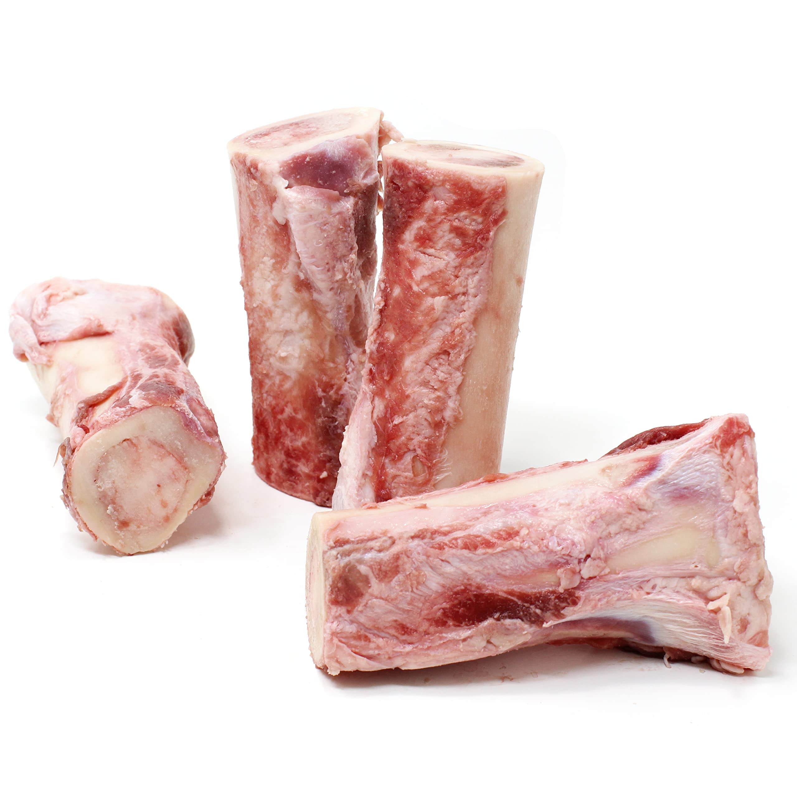 Raw Paws Pet 4-inch Beef Whole Raw Frozen Marrow Bones for Dogs Large, 12-ct - Made in USA Frozen Raw Bones for Dogs - Raw Meaty Dog Bones for Large Dogs - Raw Dog Bones - Beef Marrow Bones Dogs Raw