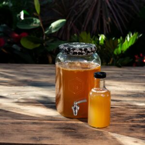 Craft A Brew - Kombucha Jar with Dispensing Valve - For Kombucha Fermentation - Includes Custom Cloth Cover- Proprietary Design