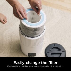 Shark HE1FKPET Air Purifier Replacement Filter with Anti-Allergen HEPA, Advanced Odor Lock, Compatible with HP100 Series, White