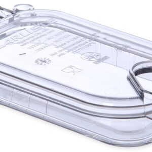 Carlisle FoodService Products Storplus Ez Access 1/9 Size Hinged Universal Food Pan Lid with Notch for Catering, Buffets, Restaurants, Polycarbonate, Clear, (Pack of 6)