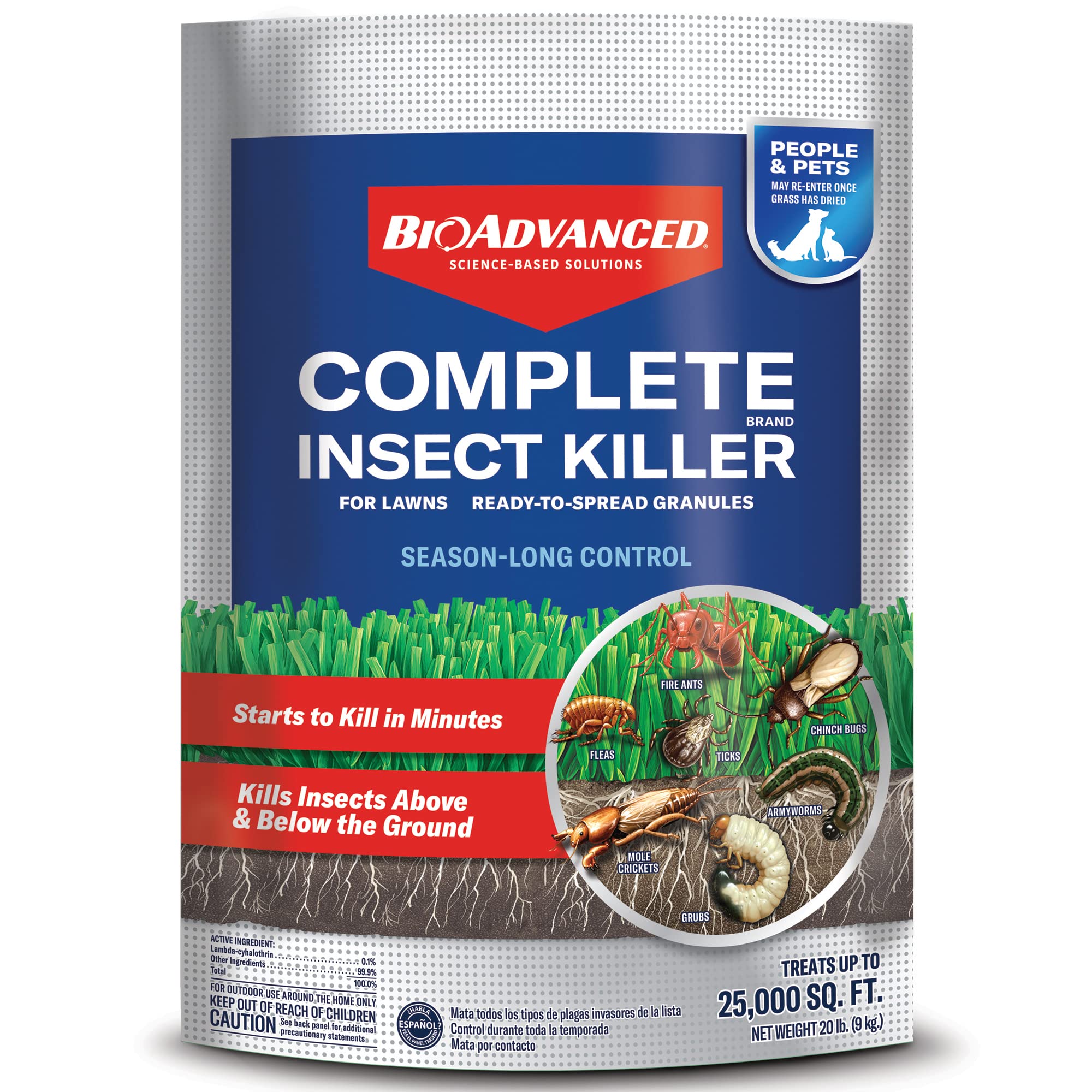 BioAdvanced Complete Brand Insect Killer for Lawns, Granules, 20 LB