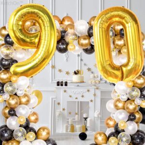 KatchOn, Big Gold 90 Balloon Number - 40 Inch | Gold 90th Birthday Balloon, 90th Birthday Decorations | Number 90 Birthday Balloon | 90th Birthday Balloons, 90th Birthday Party Decor