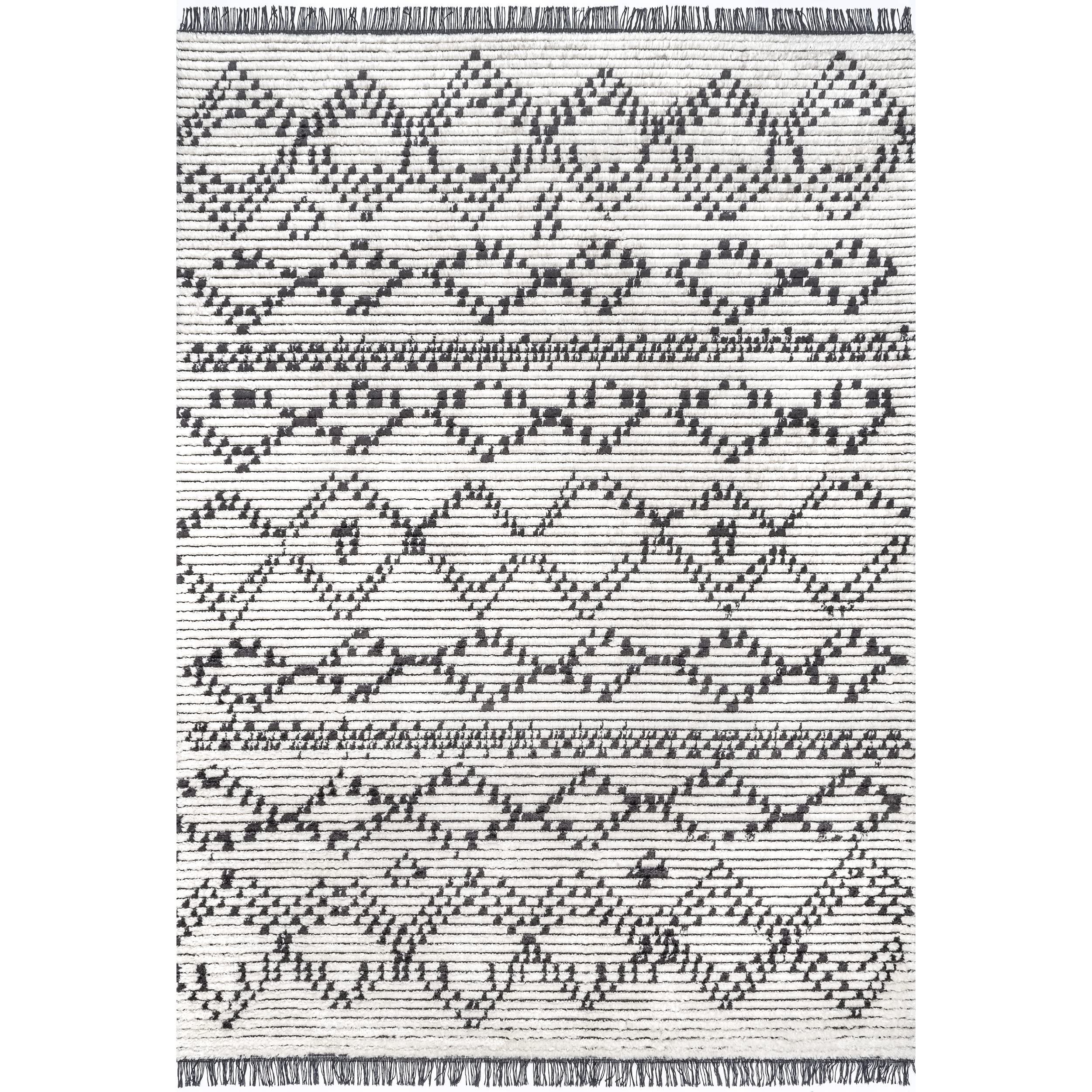 nuLOOM Jaycee Abstract Soft Shaggy Textured Fringe Area Rug, 4x6, Beige