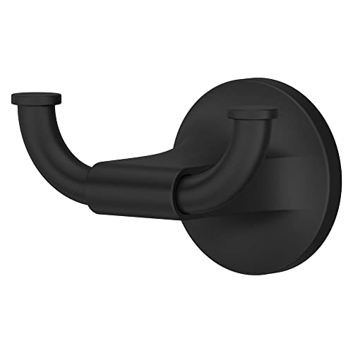 Pfister Pfirst Modern Towel Hook, Bathroom Towel Hook, Wall-Mounted, Screw-In, Matte Black Finish, BRHPFM0B