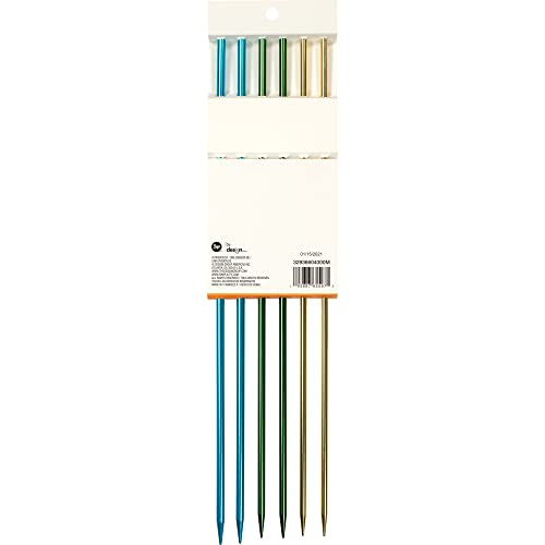 Boye Anodized Aluminum Straight Knitting Needle Set, US Sizes 8, 9, 10, Multicolor