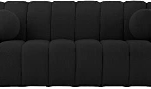 Meridian Furniture 644Black-S Elijah Collection Modern | Contemporary Boucle Fabric Upholstered Sofa, Black, 93.5" W x 34" D x 31" H