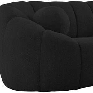 Meridian Furniture 644Black-S Elijah Collection Modern | Contemporary Boucle Fabric Upholstered Sofa, Black, 93.5" W x 34" D x 31" H