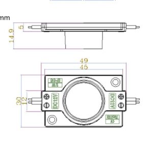 Warm White 3000K 12V LED Module with Lens 2.0W for Light Box with Tape Adhesive Back (20pcs Pack)