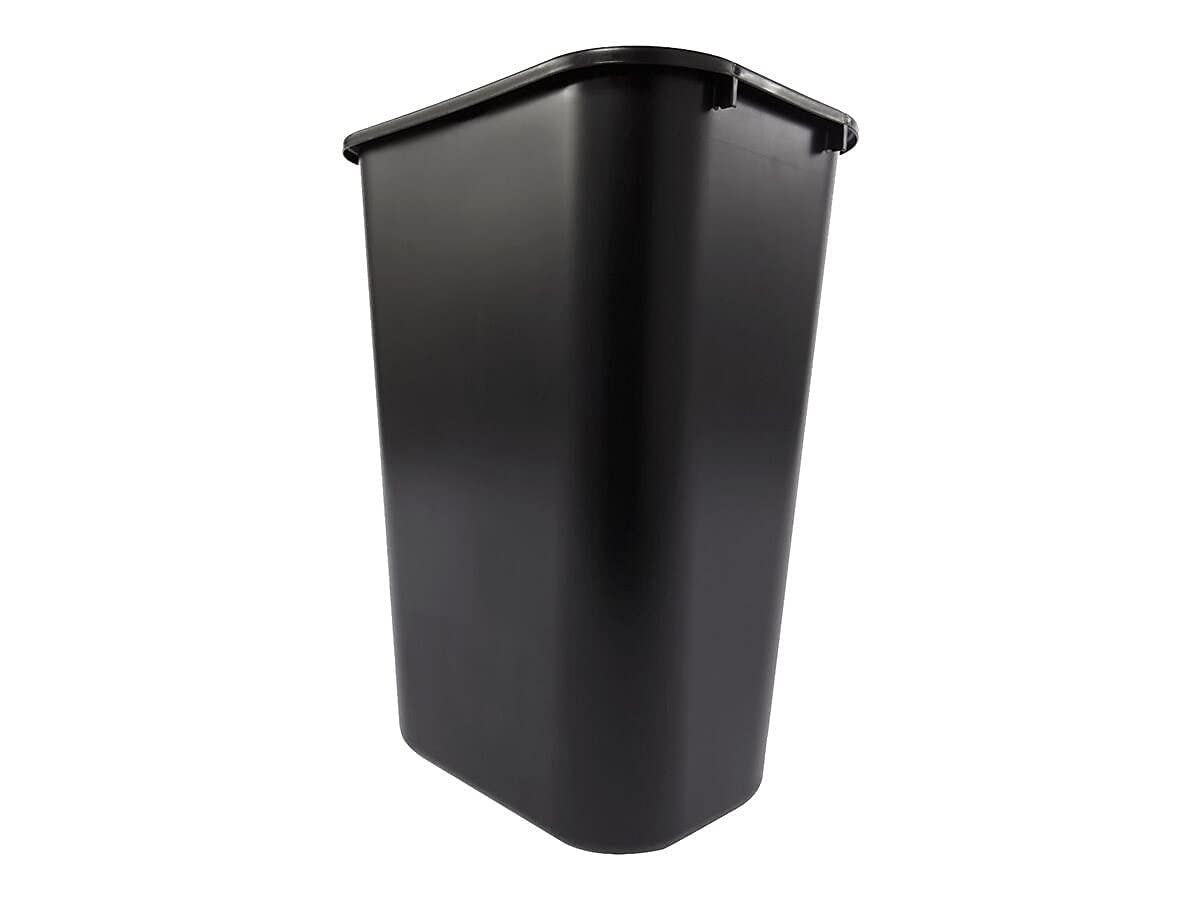 Rubbermaid Commercial 295700BK Deskside Plastic Wastebasket, Rectangular, 10 1/4 gal, Black (2)