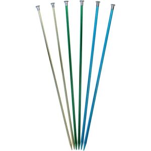 Boye Anodized Aluminum Straight Knitting Needle Set, US Sizes 8, 9, 10, Multicolor