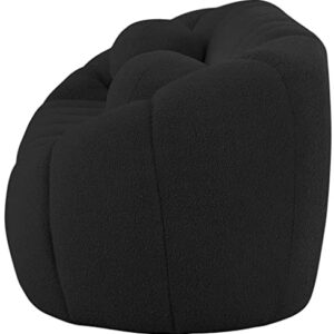 Meridian Furniture 644Black-S Elijah Collection Modern | Contemporary Boucle Fabric Upholstered Sofa, Black, 93.5" W x 34" D x 31" H