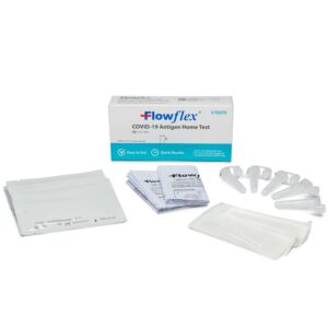 Flowflex COVID-19 Antigen Home Test kit, 1 Pack, 5 Tests Total. FDA EUA Authorized OTC at-Home Self-Test, Non-invasive Nasal Swab, Easy to Use and No Discomfort, Results in 15 Minutes