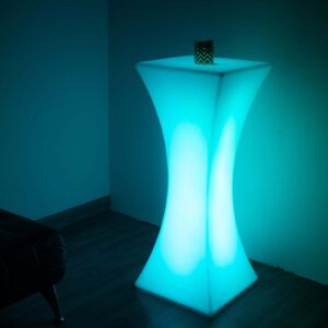 efavormart cordless led rechargeable light up saucer chair furniture stool | color changing, waterproof with accessory bag - 19"x20"