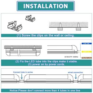 MKUJOO 12 Pack 4FT 40W LED Shop Light, V Shape Integrated T8 LED Tube Light, 6000K Super Bright White,high Output Linkable with Plug for Garage, Workshop,Basement,Warehouse