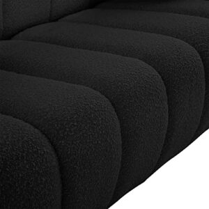 Meridian Furniture 644Black-S Elijah Collection Modern | Contemporary Boucle Fabric Upholstered Sofa, Black, 93.5" W x 34" D x 31" H