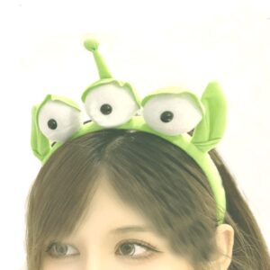 CHAOYUN 1PCS Green Toy Story Alien Headband Stretchy Plushy Three-eyed Headband Cute Hair Accessories for Girls Kids