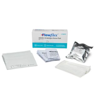 Flowflex COVID-19 Antigen Home Test kit, 1 Pack, 5 Tests Total. FDA EUA Authorized OTC at-Home Self-Test, Non-invasive Nasal Swab, Easy to Use and No Discomfort, Results in 15 Minutes