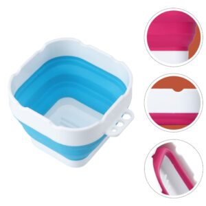 ULTNICE Paint Brush Washer Folding Painting Water Cup Portable Collapsible Painting Washing Bucket Basin Silicone Foldable for Watercolor Acrylic Oil Painting Blue