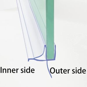 Frameless Shower Door Bottom Seal Shower Sweep with Drip Rail for 1/4" Glass,36" Long, Vinyl, Clear