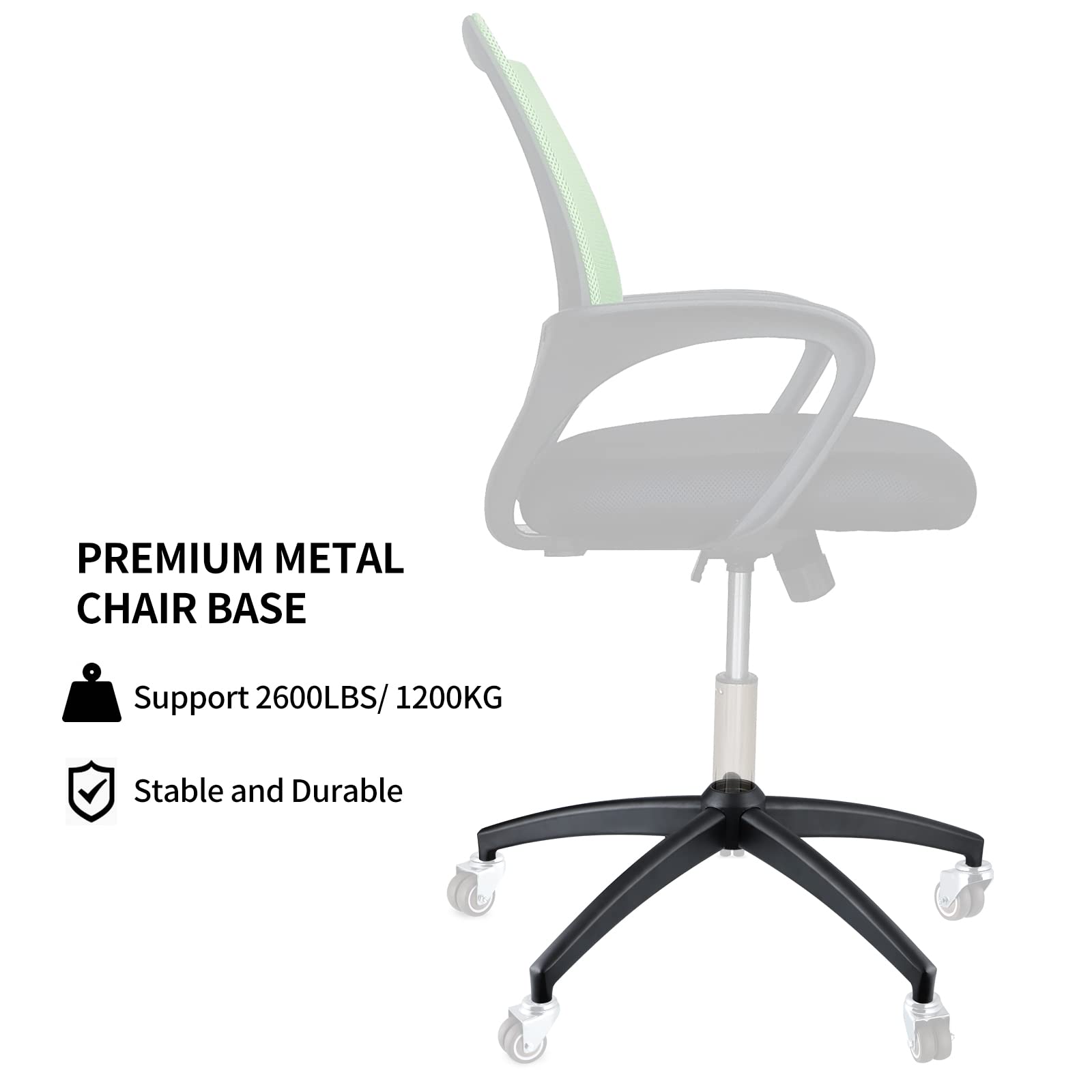 Skelang Office Chair Base 28 Inches, Desk Chair Base Part with Reinforced Metal Leg, Gaming Chair Bottom Replacement, 2645Lbs Load Capacity