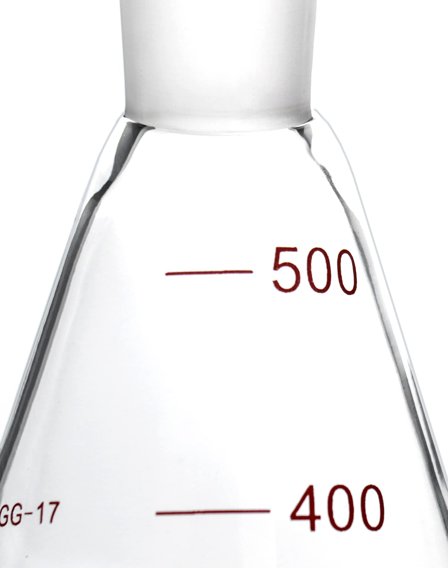 QWORK 500 mL Borosilicate Glass Erlenmeyer Flask, Thick Wall Flask with 24/40 Outer Joint