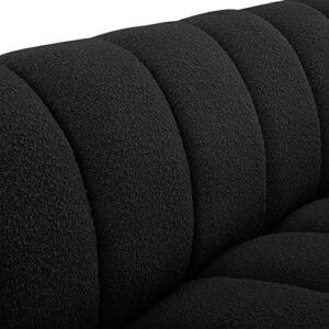 Meridian Furniture 644Black-S Elijah Collection Modern | Contemporary Boucle Fabric Upholstered Sofa, Black, 93.5" W x 34" D x 31" H