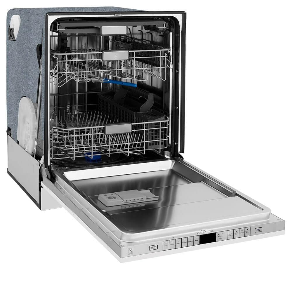 ZLINE 24" Monument Series 3rd Rack Top Touch Control Dishwasher in Custom Panel Ready with Stainless Steel Tub, 45dBa (DWMT-24)