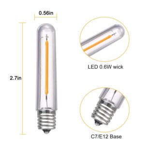 Bokoiuu New S14 LED String Light Replacement Bulb, 12PK LED Bulb, 0.6 Watts 120 Volts, E12 Screw Base, Warm White