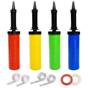 janef 4pcs balloon pump hand held inflator air pump for balloons, 4 random color, friends can help easy to use for party birthday decorations