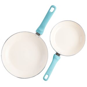 Spice by Tia Mowry Savory Saffron 2-Piece Fry Pan Set - Aqua Blue