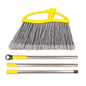 Gloffer Outdoor Angle Broom Heavy Duty with Long Handle Stiff Bristles for Garage Garden Commercial and Industrial