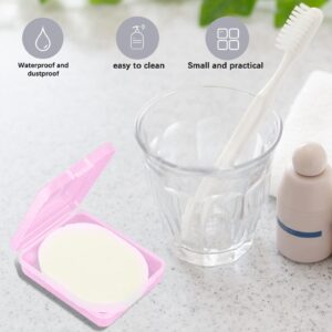 KKONHII Portable Travel Cotton Pad Holder Cotton Swab Ball Holder Dispenser Cosmetic Sponge Storage Box with Transparent Lid Storage Jar Cosmetic Pad Container Dental Floss Box 3 pcs