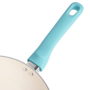 Spice by Tia Mowry Savory Saffron 2-Piece Fry Pan Set - Aqua Blue