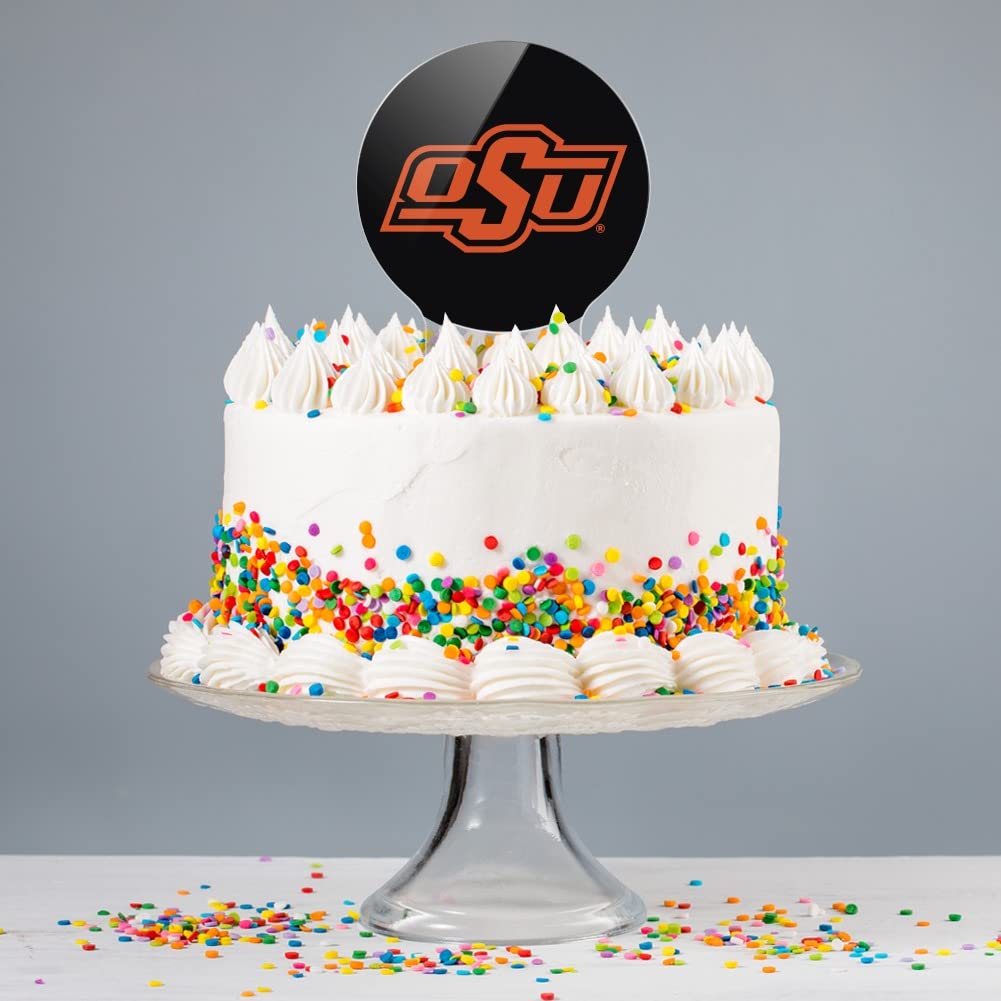 Acrylic Oklahoma State University Cowboy Logo Cake Topper Party Decoration for Wedding Anniversary Birthday Graduation