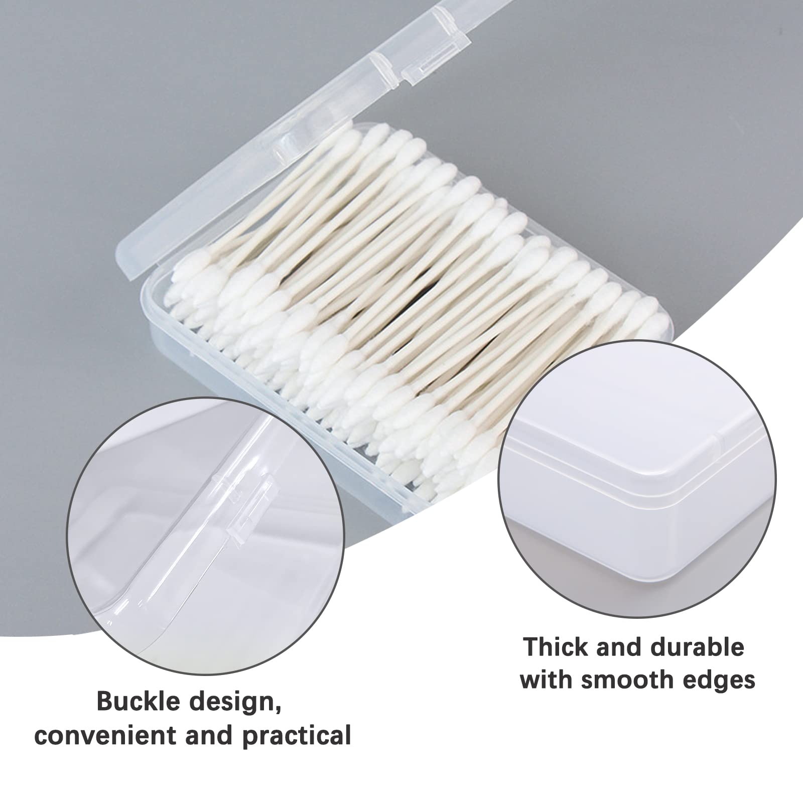 KKONHII Portable Travel Cotton Pad Holder Cotton Swab Ball Holder Dispenser Cosmetic Sponge Storage Box with Transparent Lid Storage Jar Cosmetic Pad Container Dental Floss Box 3 pcs