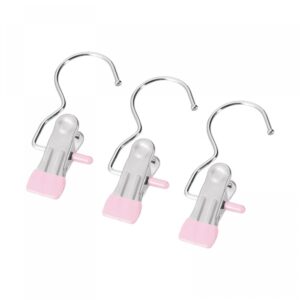 uxcell laundry clips with hook, metal boot hangers chrome plated pink 114mm, 6 pcs