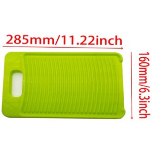 GWYAN 11 Inch Antiskid Mini Washboard Plastic Washing Board Household for Students/Kids Clothes Clean Laundry (Green)