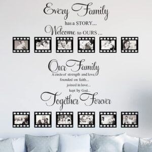 family wall stickers contains 12 pieces of picture frames, every family has a story family wall stickers our family is a circle wall stickers for living room wall stickers decor