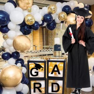 2024 2025 Graduation Party Decorations Graduate Balloon Boxes, 4 Pieces Black Balloon Boxes with Letters of GRAD, 2024/5 for Graduation Party Supplies, Class of 2024/5 School Grad Party Supplies