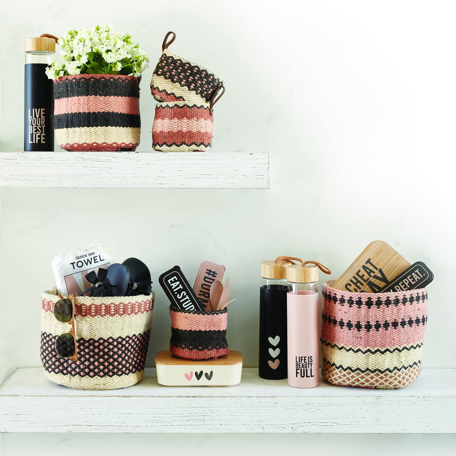 Santa Barbara Design Studio Lili + Delilah Lined Jute Organizer, Small, Black