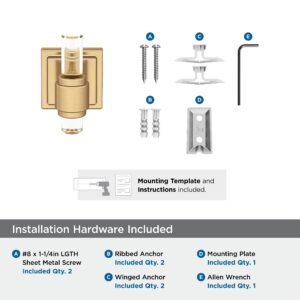 Amerock BH36060CCZ | Clear/Champagne Bronze Single Robe Hook | 2-15/16 in. (75 mm) Length Towel Holder | Glacio | Towel Hook for Bathroom | Bathroom Hardware | Bath Accessories