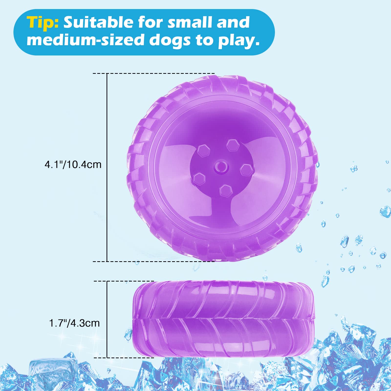 Pawaboo Pet Cooling Chew Toy, Freezable Dog Teether Chewing Ring for Aggressive Chewers, Upgraded Non-Toxic Freeze Fetch Toy for Small Medium Dog Puppy, Summer Pet Interactive Toys, Purple