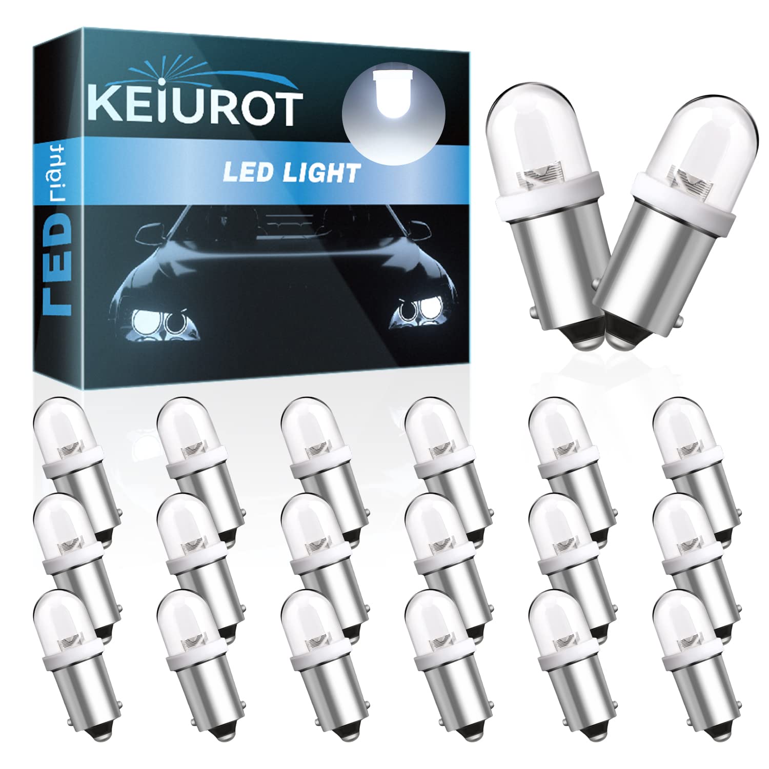 Keiurot GE44 47 756 755 Bulb Ba9s Led Bulbs for Pinball Led Bulbs Pinball Machine Light Bulb Fits Fender 1893 1895 Light Bulb 6.3V 6V DC White Pack of 20