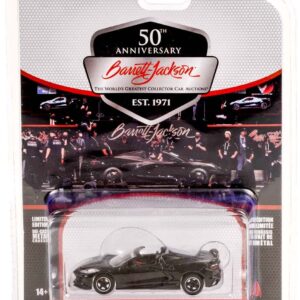 Collectibles Greenlight 37240-D Barrett-Jackson,Series 8 - 2020 Chevy Corvette C8 Convertible (Lot #3003) - Black with Adrenaline Red Interior 1/64 Scale