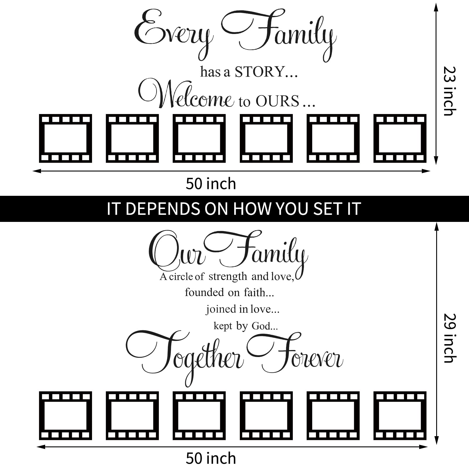 Family Wall Stickers Contains 12 Pieces of Picture Frames, Every Family Has a Story Family Wall Stickers Our Family is a Circle Wall Stickers for Living Room Wall Stickers Decor