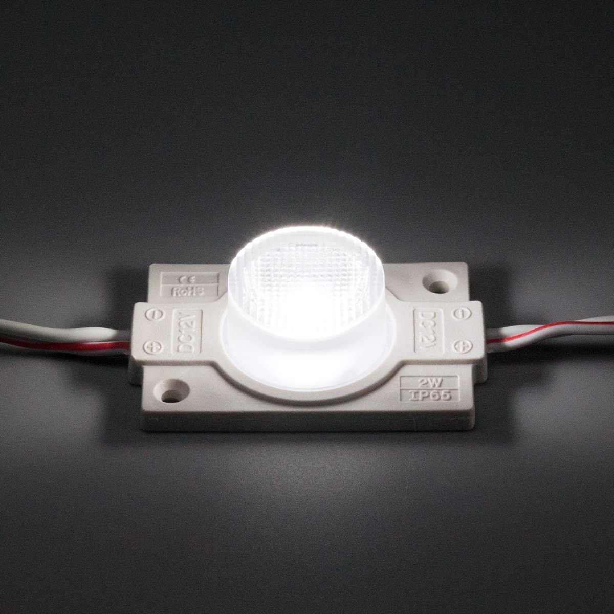 Warm White 3000K 12V LED Module with Lens 2.0W for Light Box with Tape Adhesive Back (20pcs Pack)