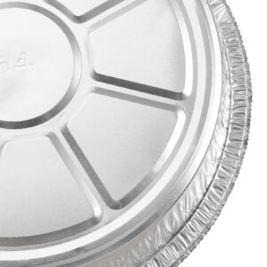 JAPCHET 20 Pack 10 Inch Round Deep Aluminum Foil Trays, 2800ML Round Foil Disposable Aluminum Foil Pan Containers for Roasting, Baking, Cooking, Reheating, Freezer & Oven Safe