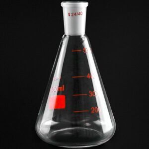 QWORK 500 mL Borosilicate Glass Erlenmeyer Flask, Thick Wall Flask with 24/40 Outer Joint