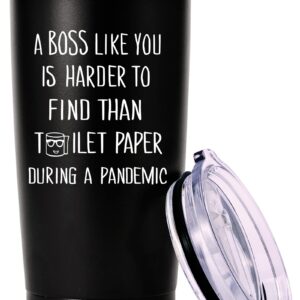 A Boss Like You is Harder To Find Travel Mug Tumbler.Funny Boss Day,Office Gifts.Moving Appreciation Retirement Birthday Christmas Gifts For Men Women Boss Boss Lady From Employees(20oz Black)